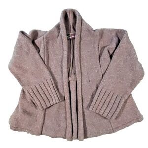 Sweet Ivy Girls Brown Silk Blend Open Front Shawl Peplum Cardigan Size 5/6